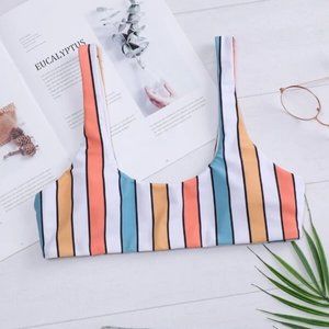 Multicolor Striped Bikini Top